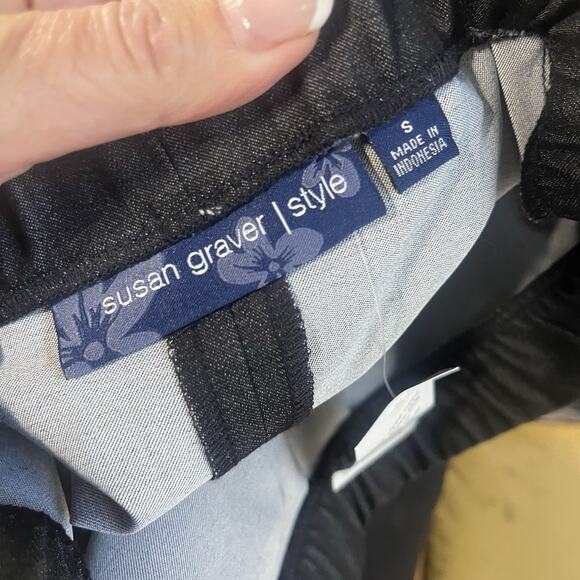 Susan Graver Style Skirt size Small Black Straight Pencil Knee Elastic Waist - Picture 6 of 6